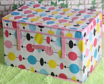Customized Foldable Lamination Non Woven Storage Bins , Pink / Yellow / Blue